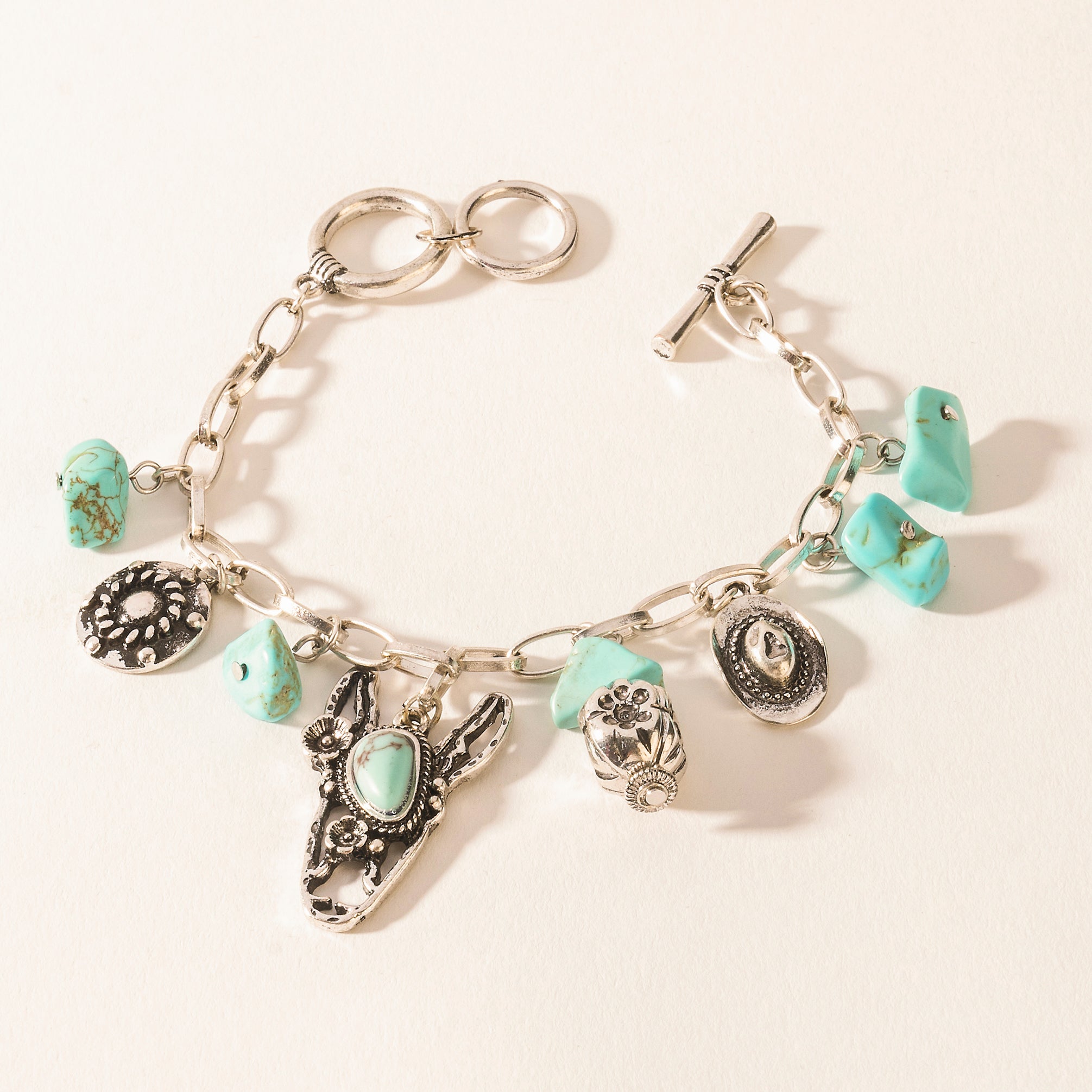 Saddle Breeze Turquoise Stone Bracelet in Sage Creek Blue