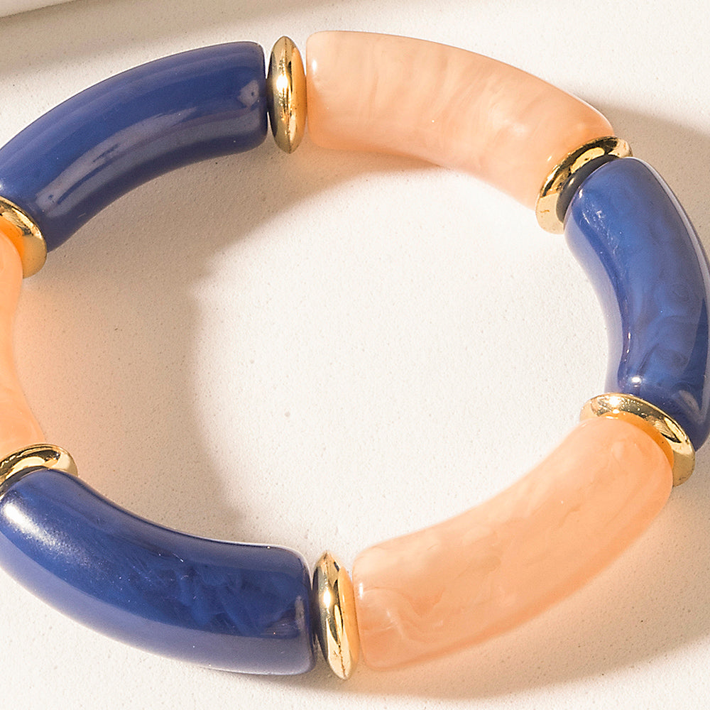 Midnight Western Axis Bracelet in Blush Quartz