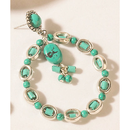 Frosted Jewel Earrings in Sierra Vein Blue