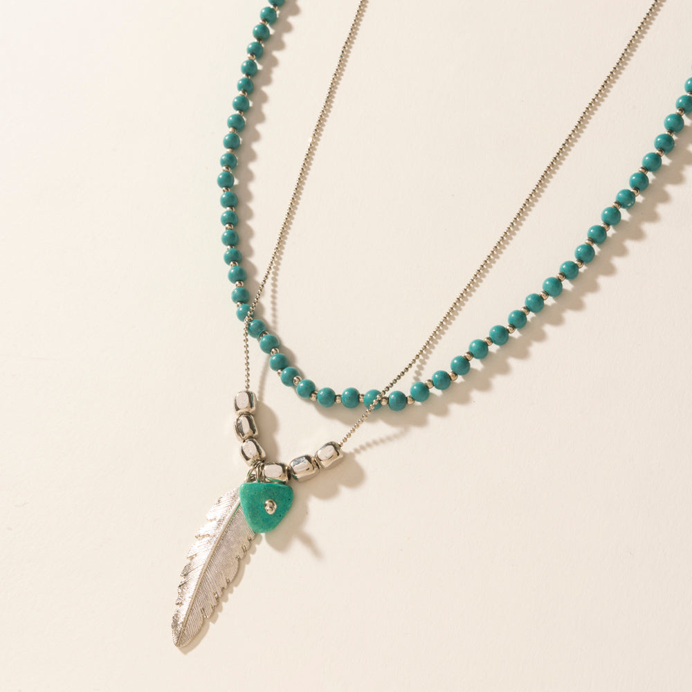 Feathered Sage Necklace in Range Blue