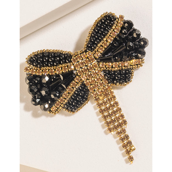 Evening Grace Bow Brooch in Gilded Gold