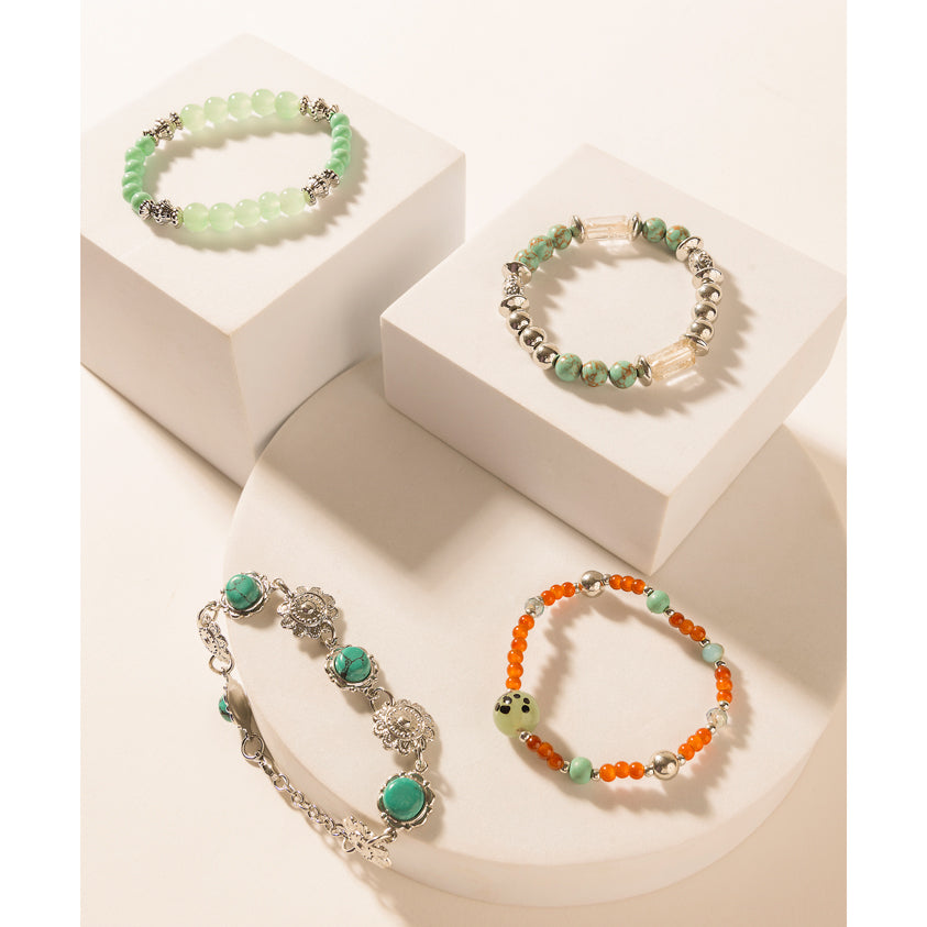 Sunset Trails Bracelet Set in Mint Sky Silver