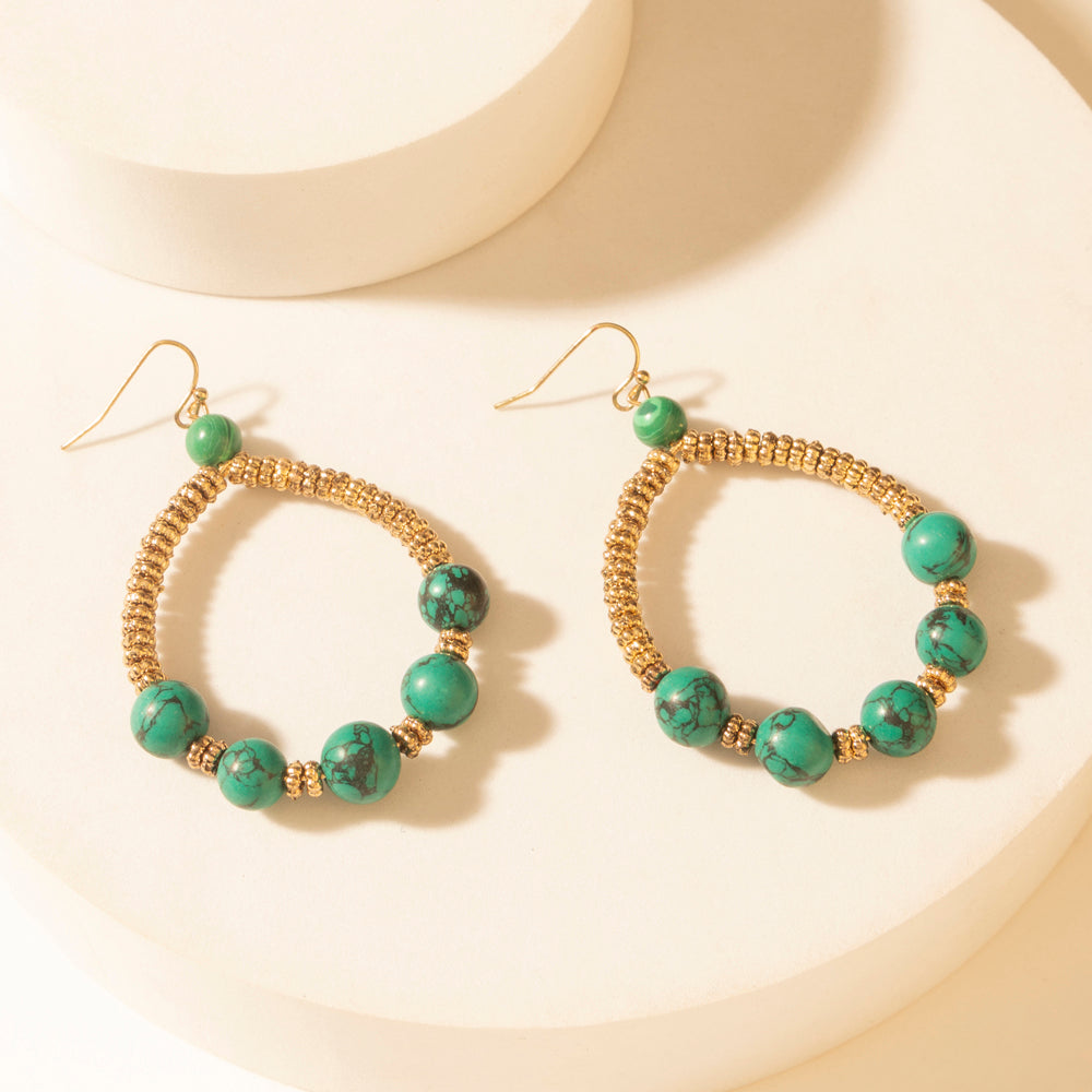 Lonesome Sky Hoop Earrings in Coral Dust