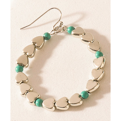 Trail of Hearts Hoop Earrings in Arctic Silver