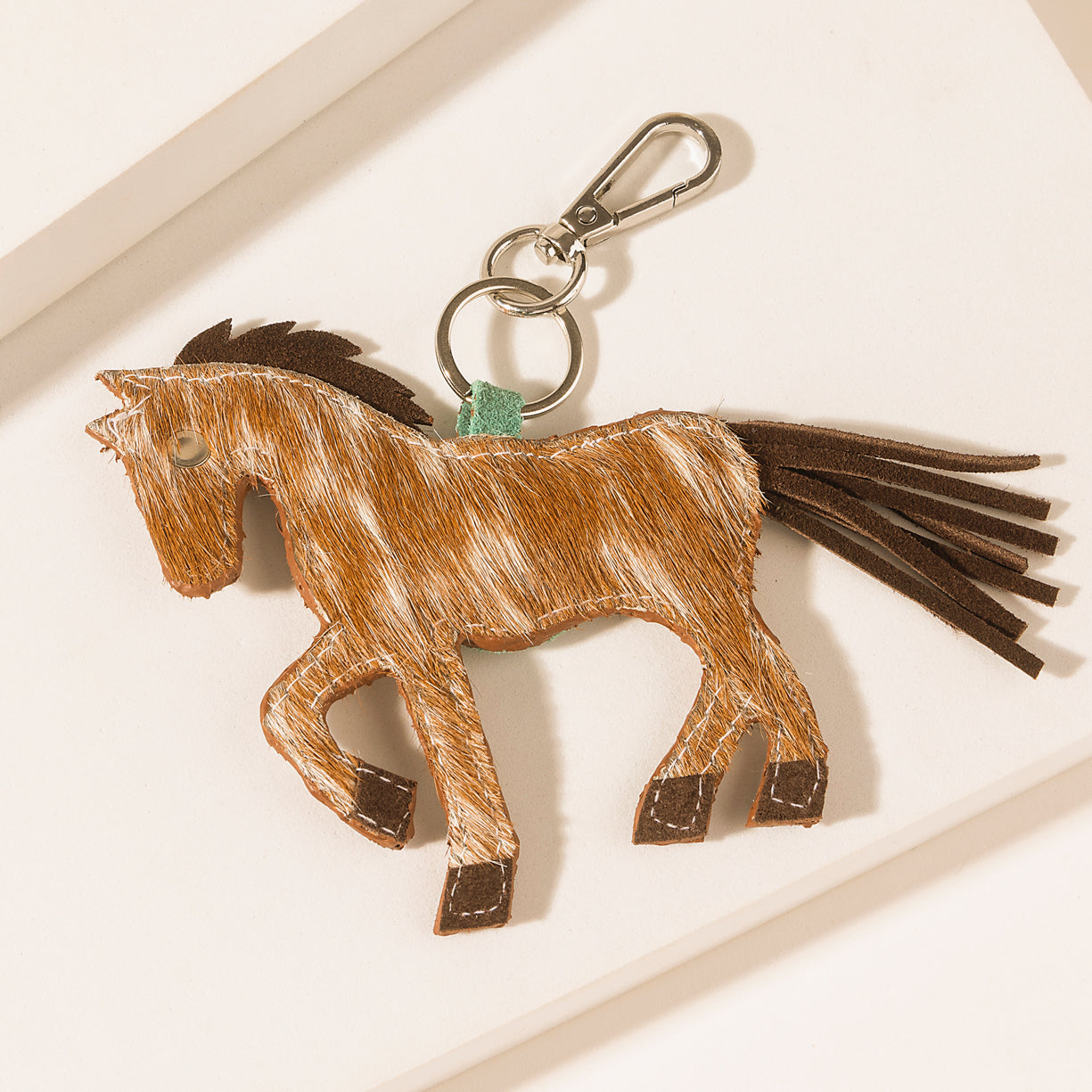 Saddle-Up Horse Keychain in Desert Ebony