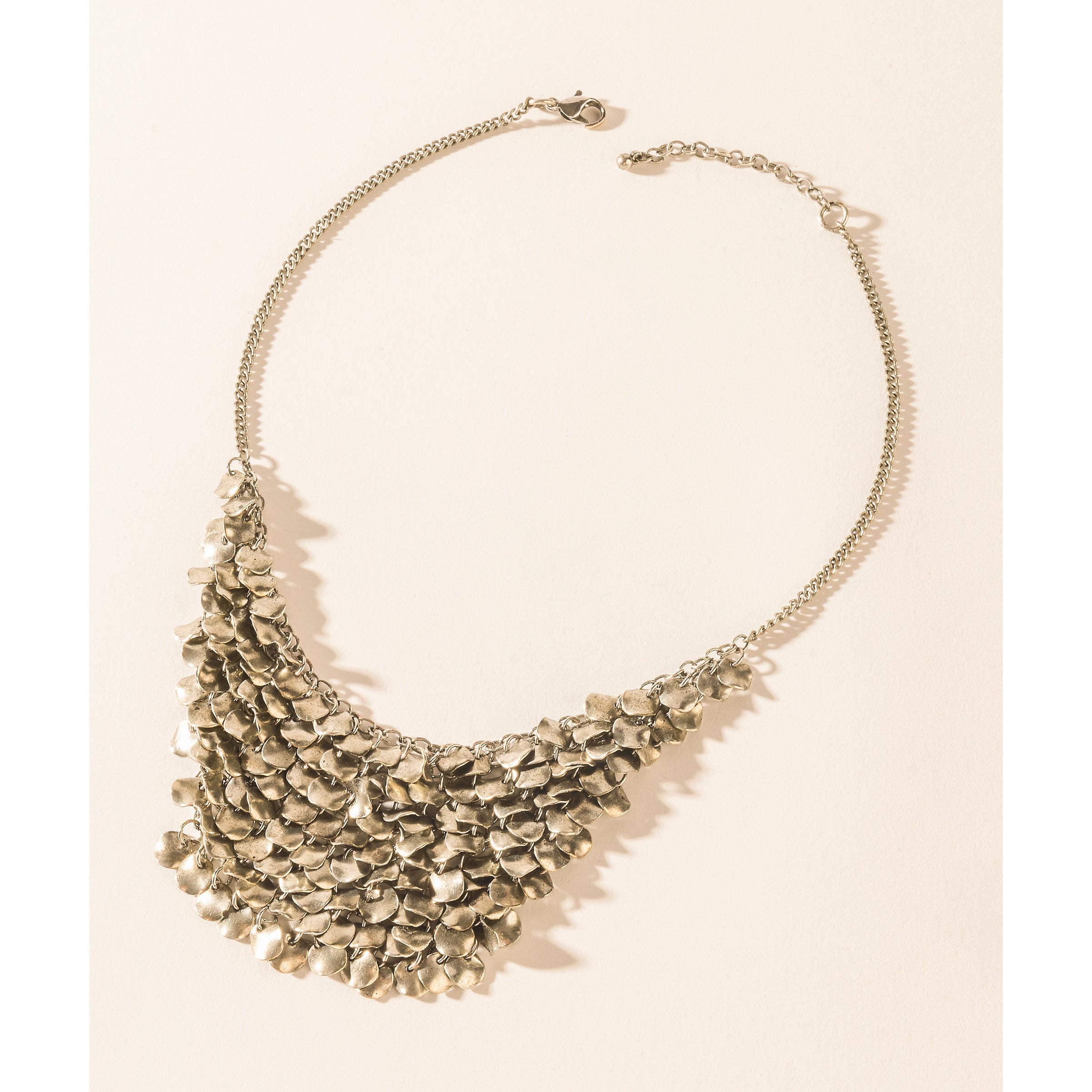 Midnight Magnolia Necklace in Storm Silver