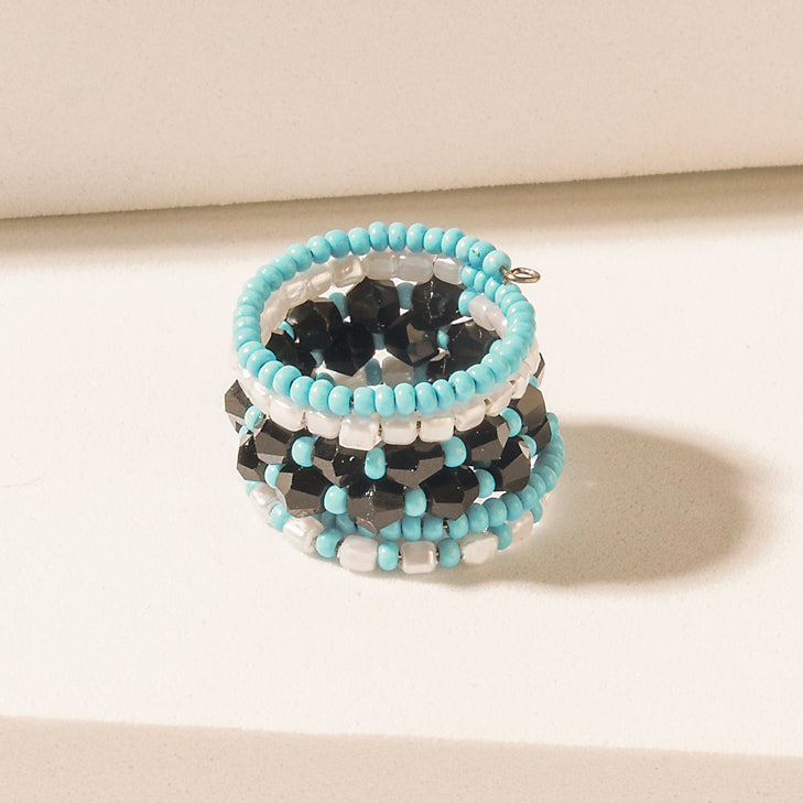 Inkwave Horizon Ring in Oasis Blue