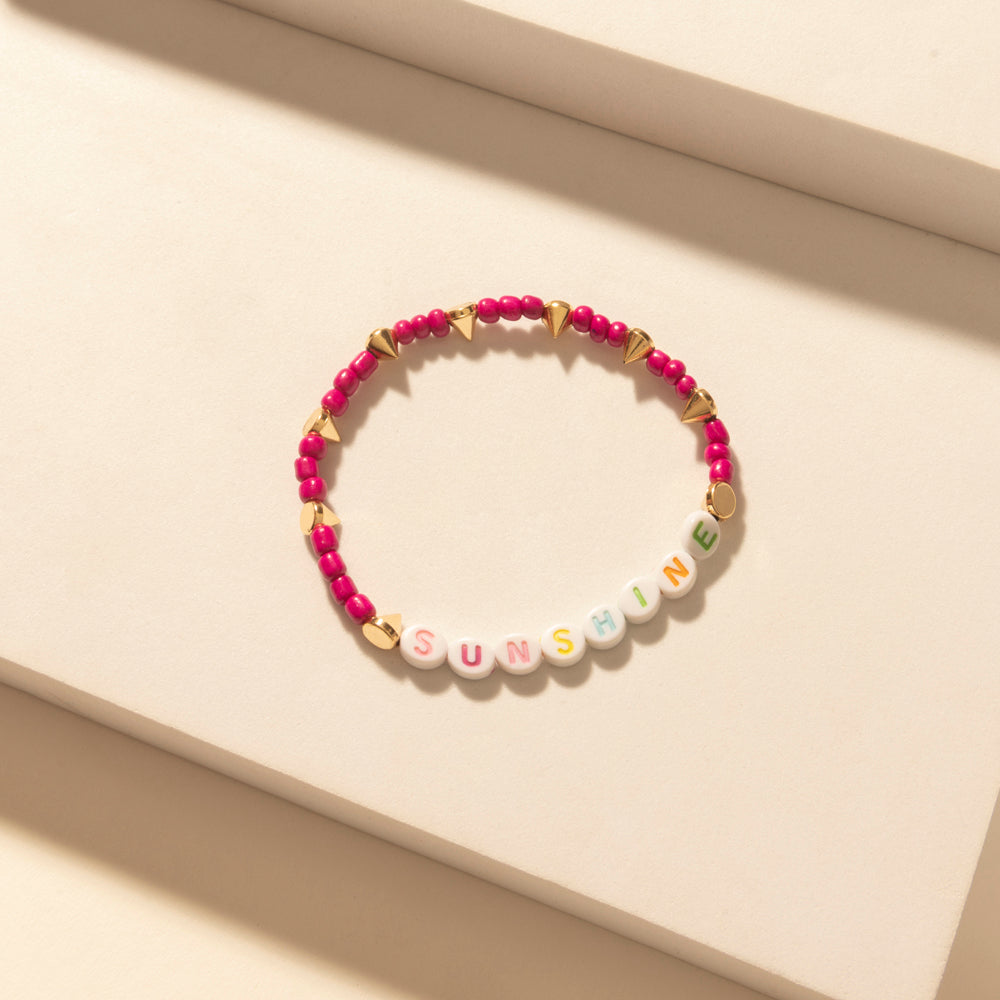 Wildflower Sunshine Stack Bracelet in Carnival Pink