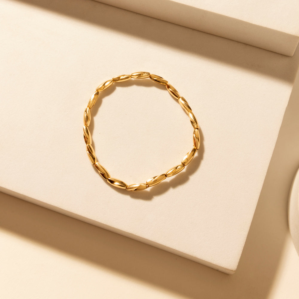 Gulf Shell Stack Bracelet in Dune Gold