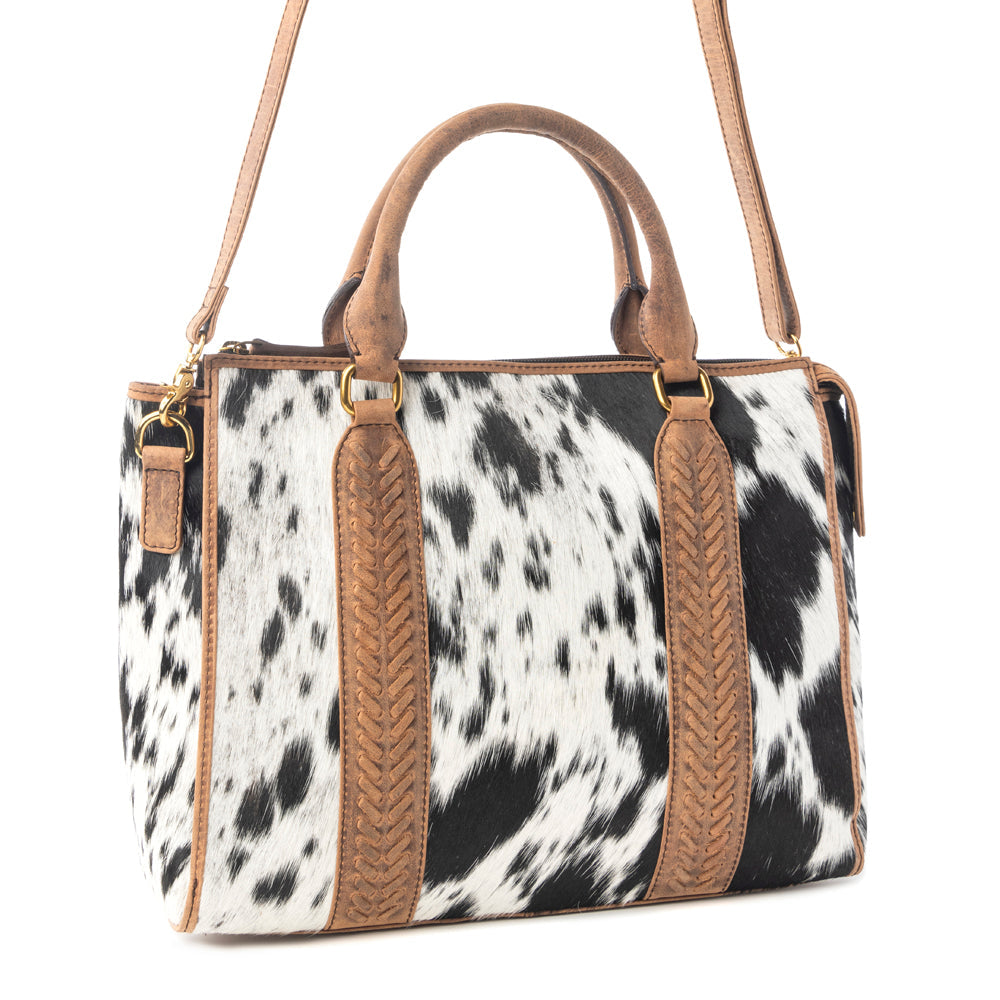 Speckled Range Hairon Leather Concealed Carry Bag in Arctic Storm