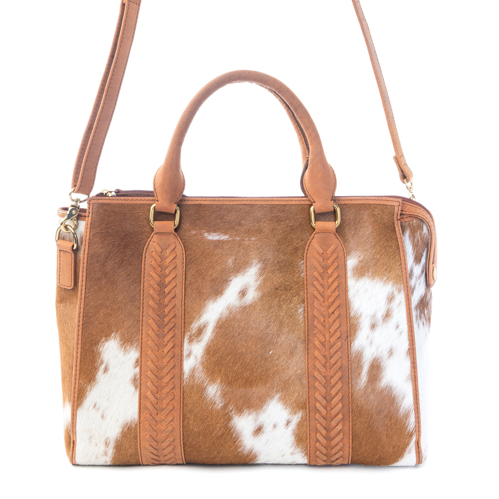 Sierra Fawn Hairon Leather Concealed Carry Bag in Ivory Tan