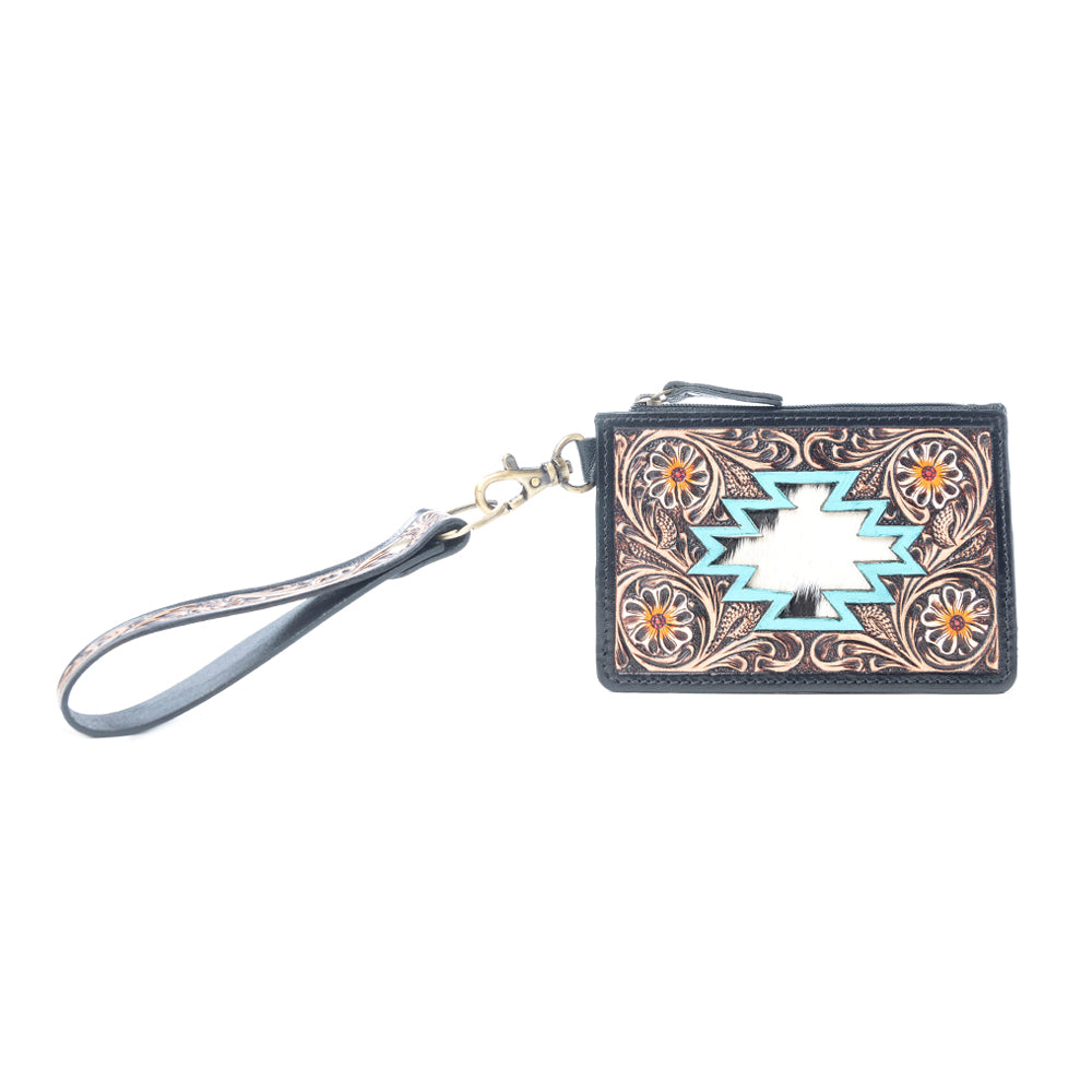 Wildflower Mesa Handtooled Hairon Leather Card Holder Variant Combo