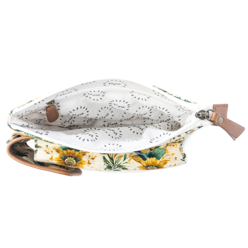 Amber Ray Crossbody Bag with Phone Compartment in Sunlit Ivory