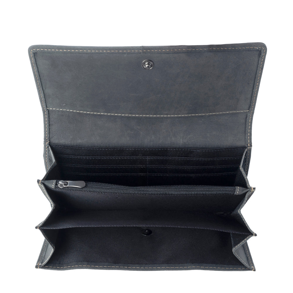 High Noon Eclipse Hairon Leather Wallet in Moonlight Ivory