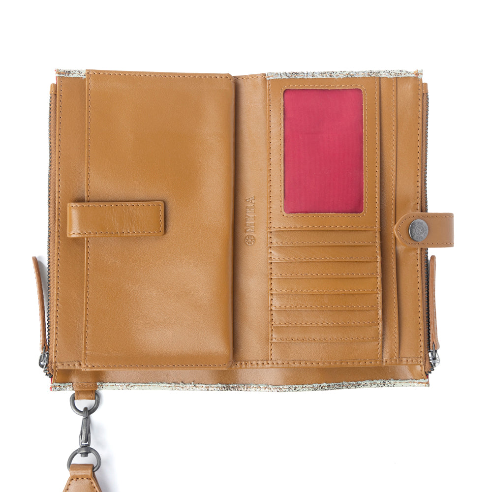 Aurora Sage Leather Wallet in Glimmer Snake Print