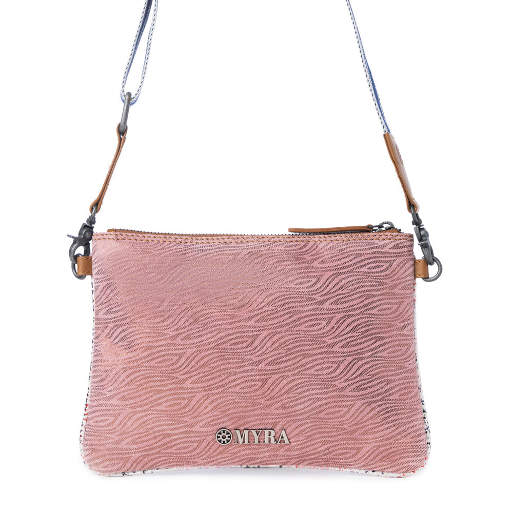 Rosette Trail Leather Bag in Mauve Snake Print