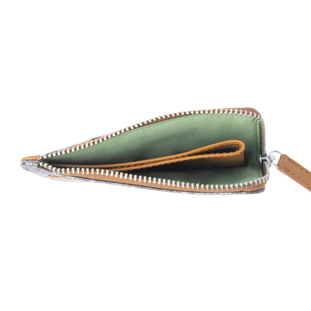 Shadow Celeste Leather Wallet in Frosted Snake Print