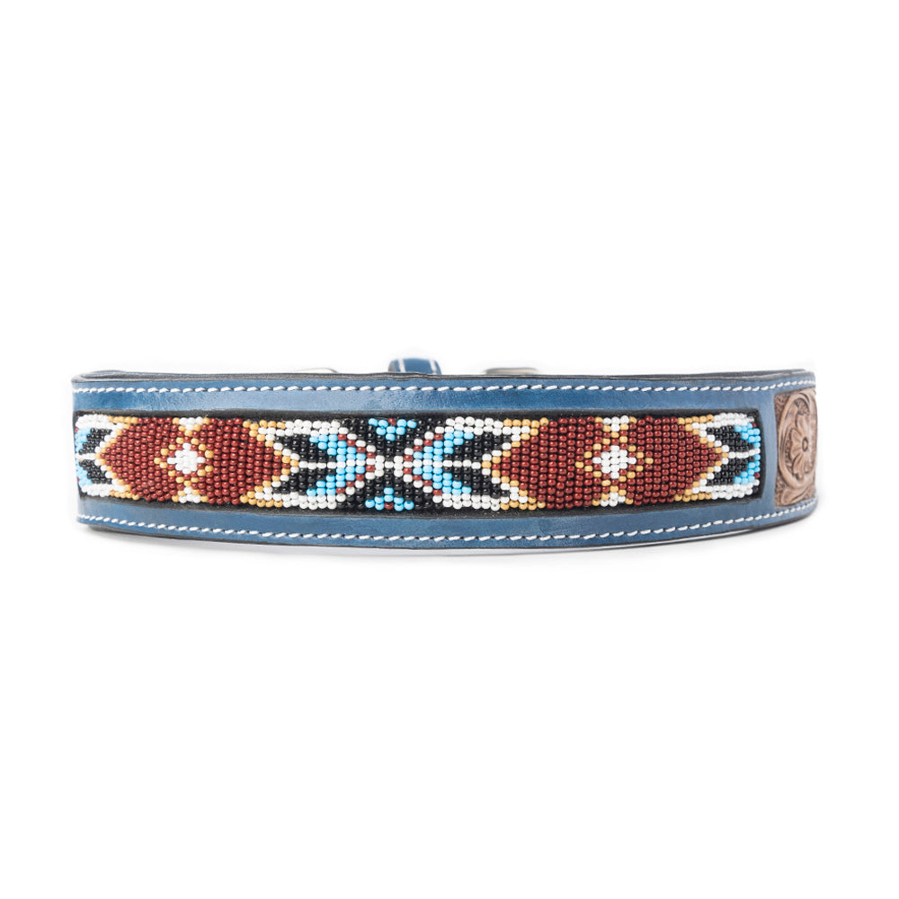 Running Free Beaded Heritage Dog Collar in Brown