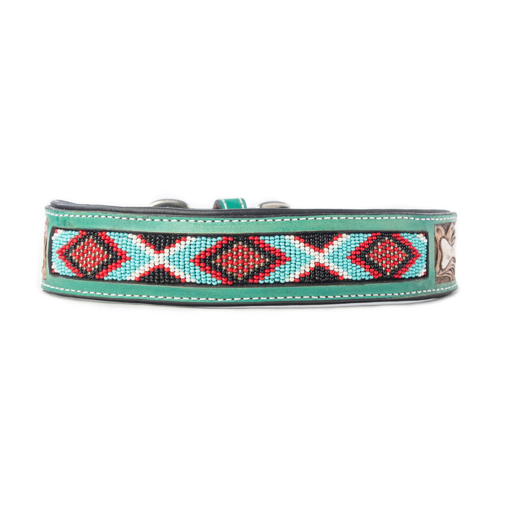Santa Fe Bone Beaded Collar in Brown