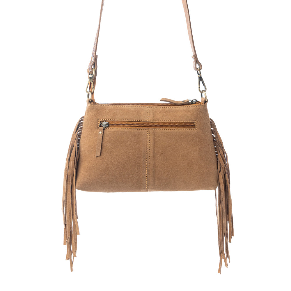 Wild Mirage Hairon Leather Bag with Fringes in Ivory Range