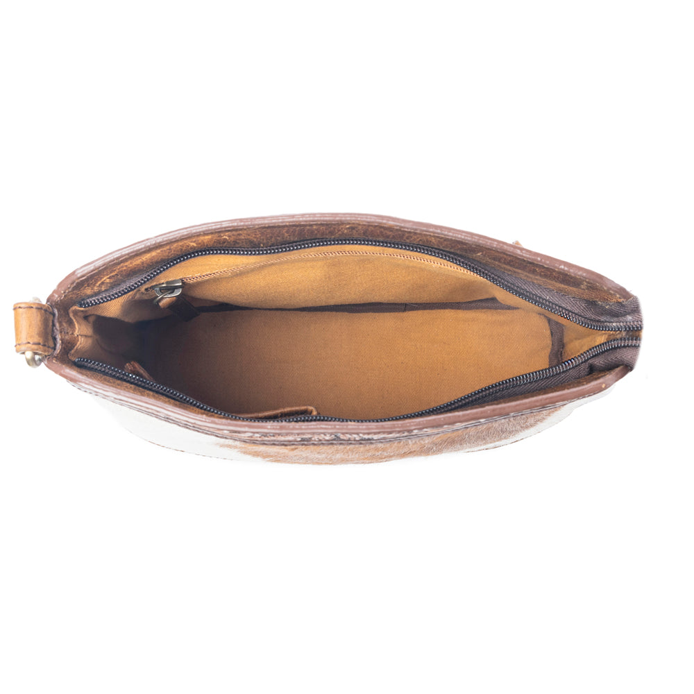 Prairie Forge Studded Hairon Leather Bag in Rodeo Brown