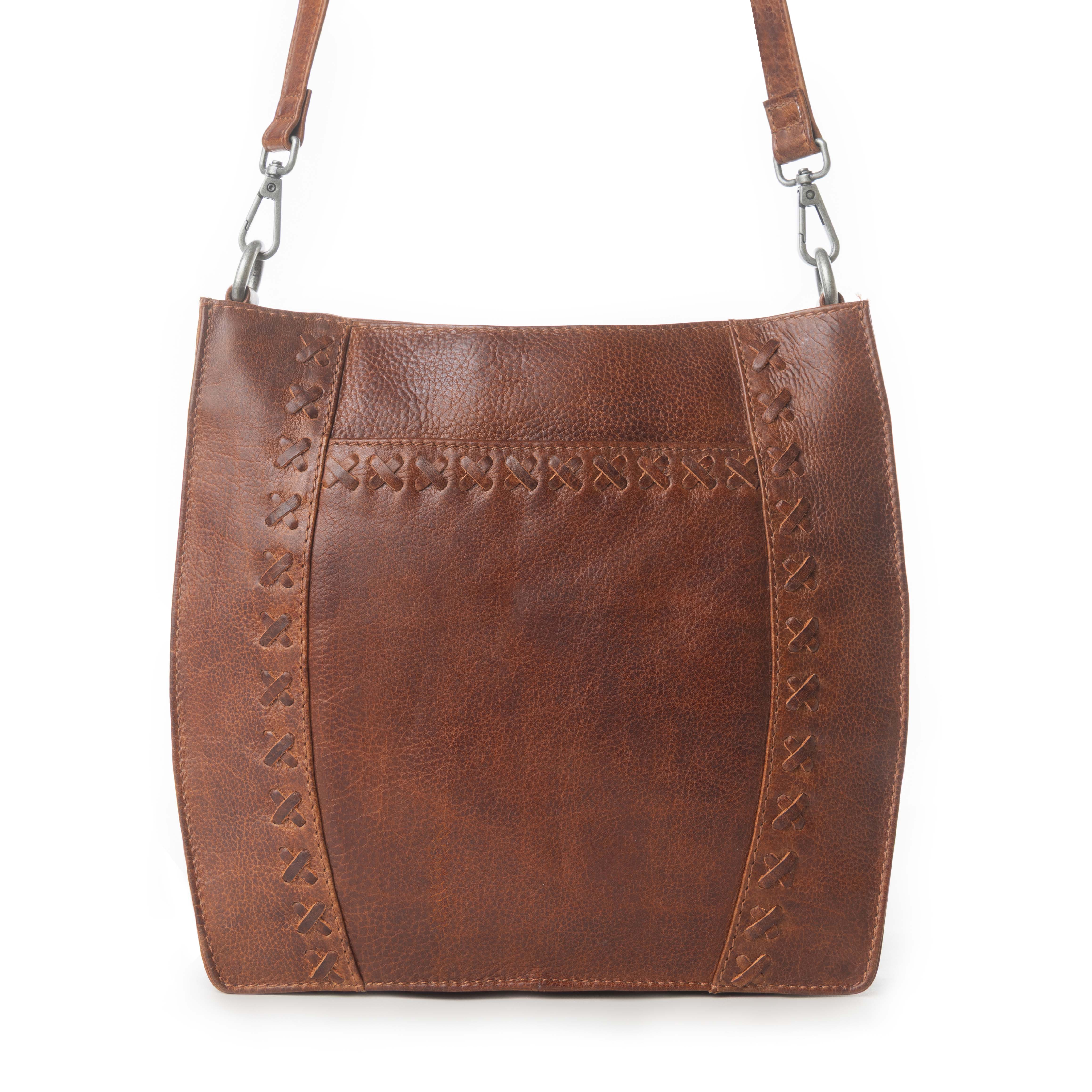 Myra Zidana Mirelle Woven Veg Tanned Leather Sling Bag in Aged Copper