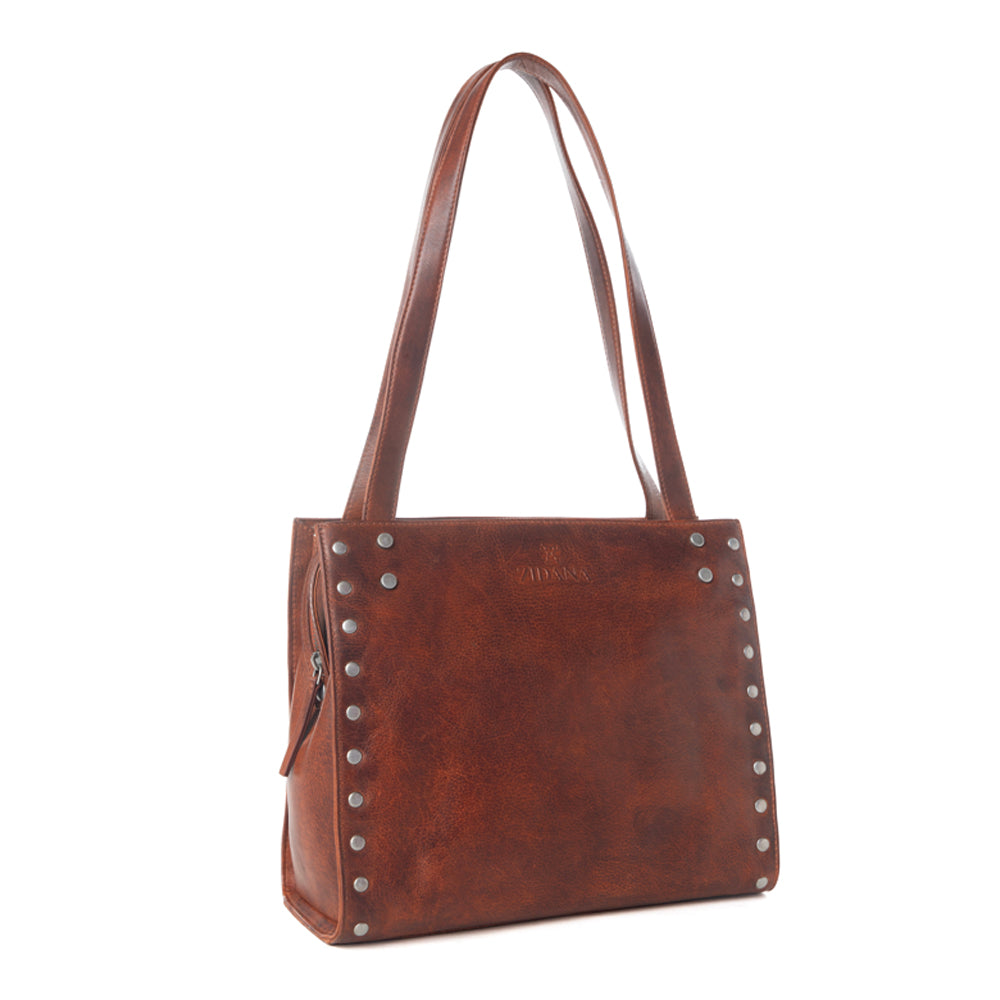 Zidana Aria Amethyst Veg Tanned Leather Tote Bag Variant Combo