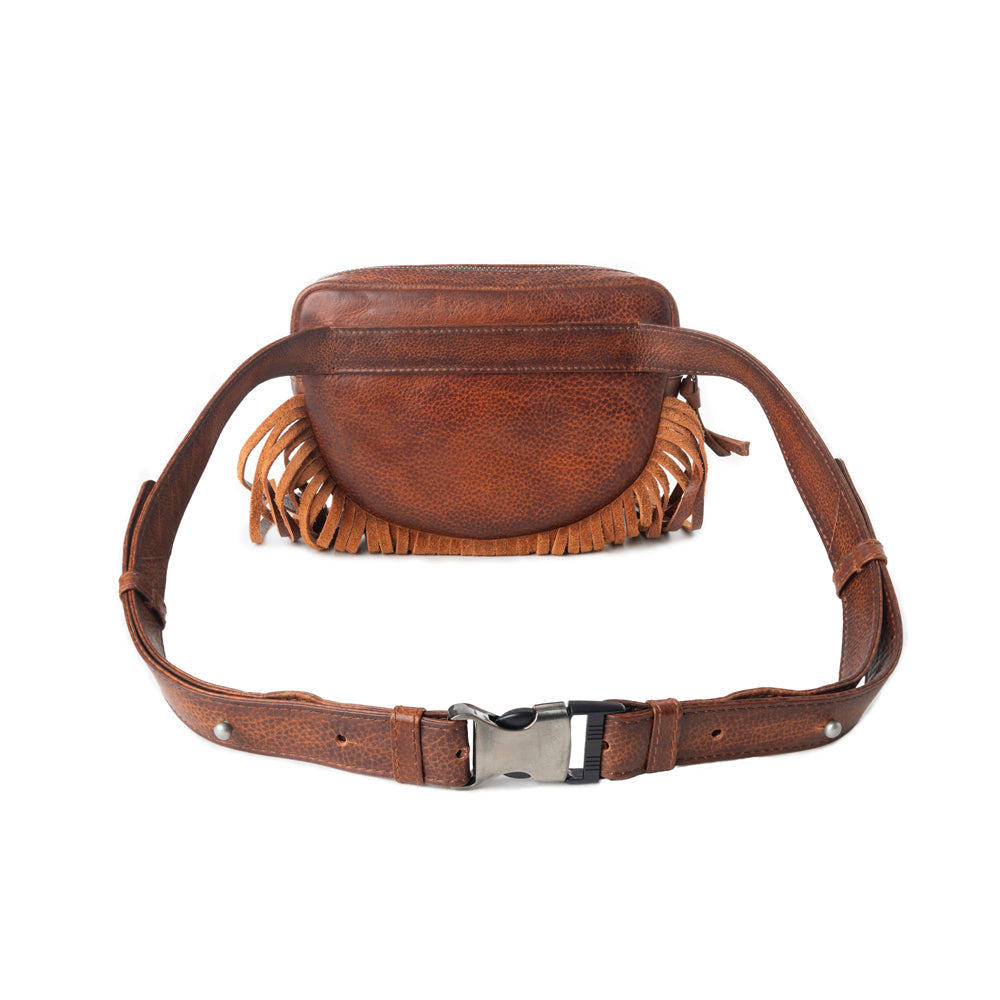 Zidana Stormy Trails Fringed Veg Tanned Leather Bag Variant Combo