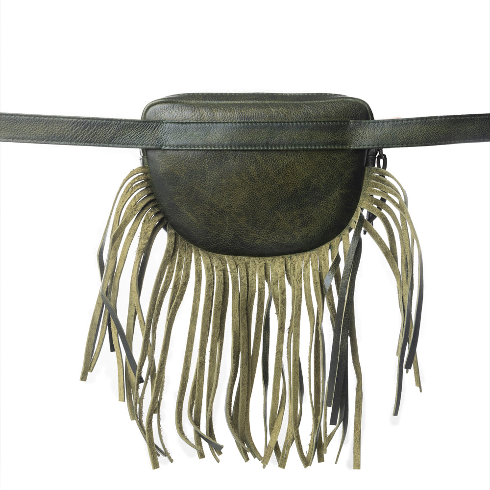 Zidana Stormy Trails Fringed Veg Tanned Leather Bag Variant Combo