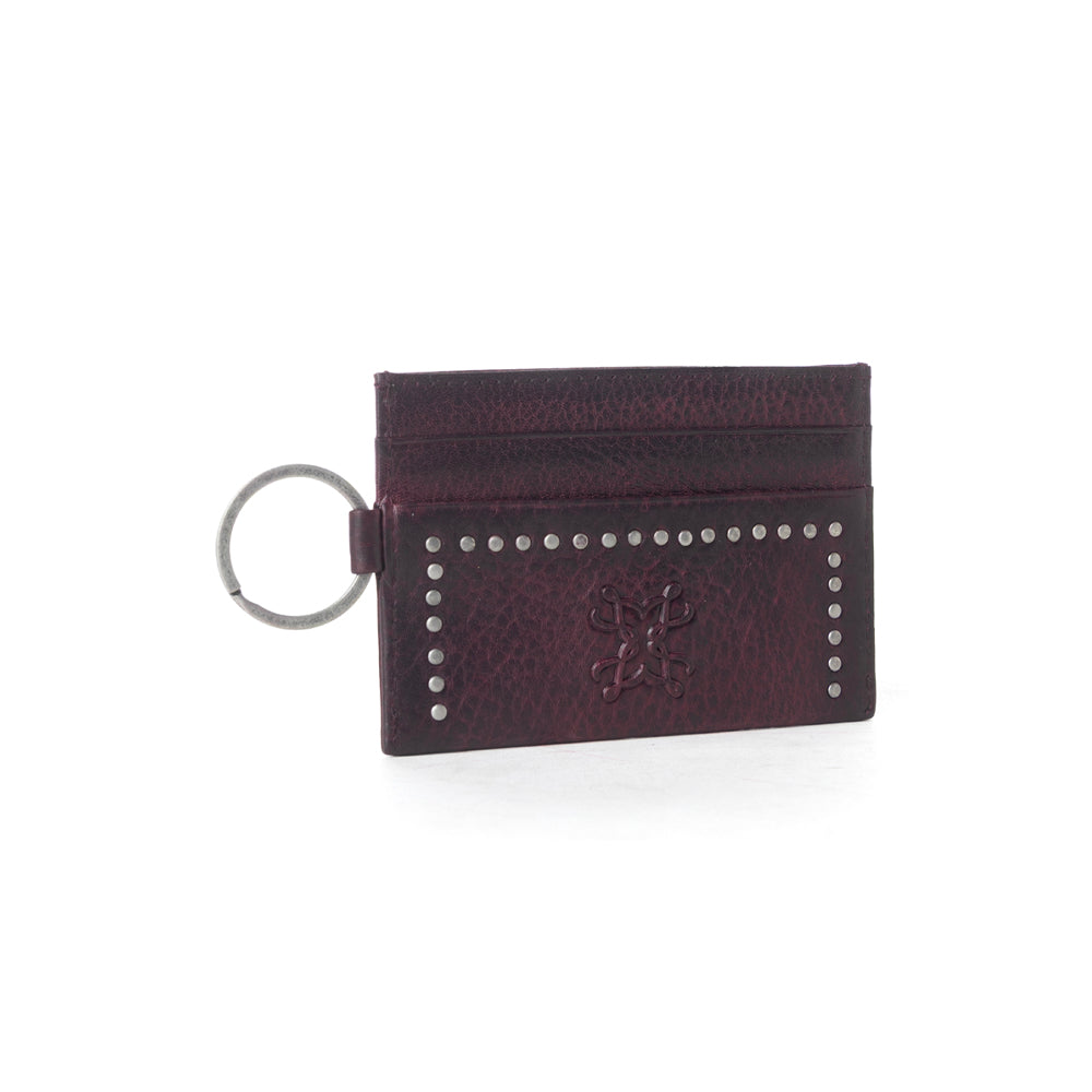 Myra Zidana Steelhoof Studded Veg Tanned Leather Wallet in Sienna Plum