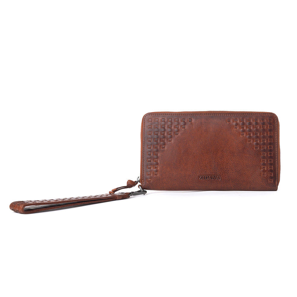 Zidana Elko Braided Veg Tanned Leather Wallet Variant Combo