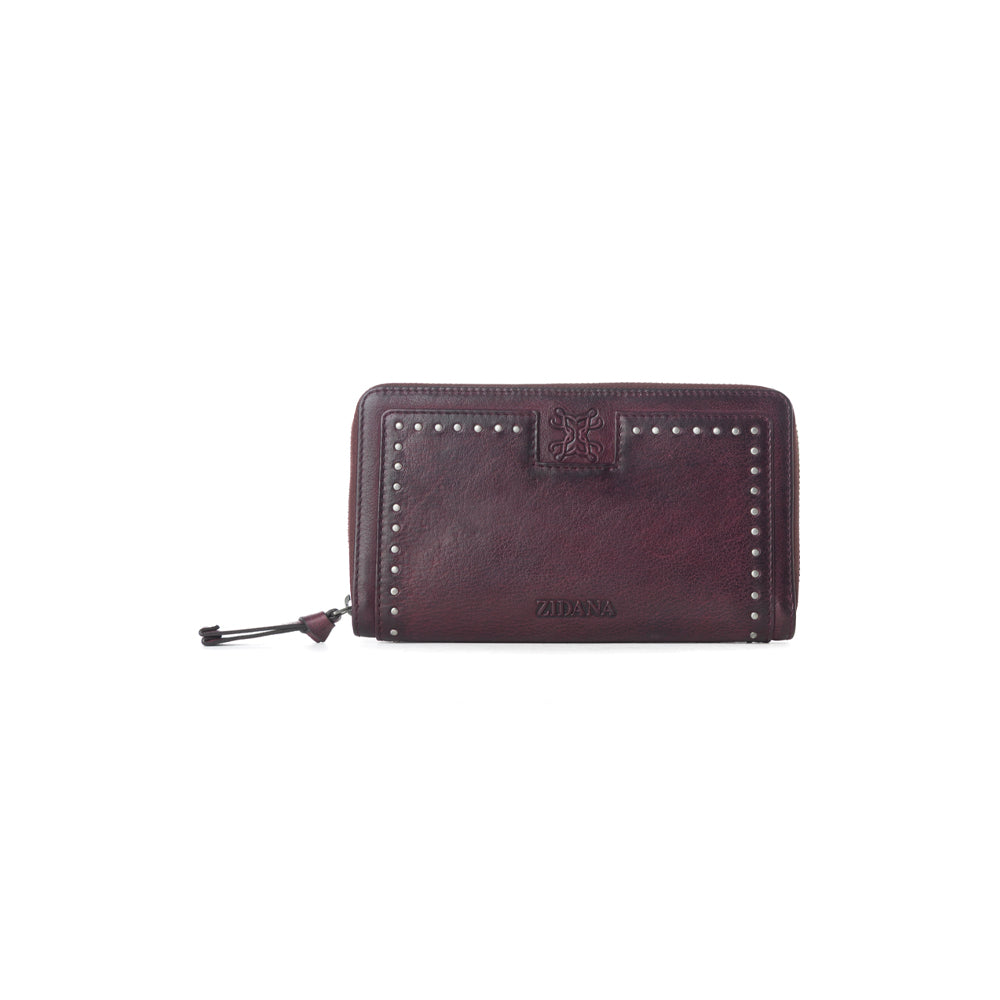 Zidana Astra Studded Veg Tanned Leather Wallet Variant Combo