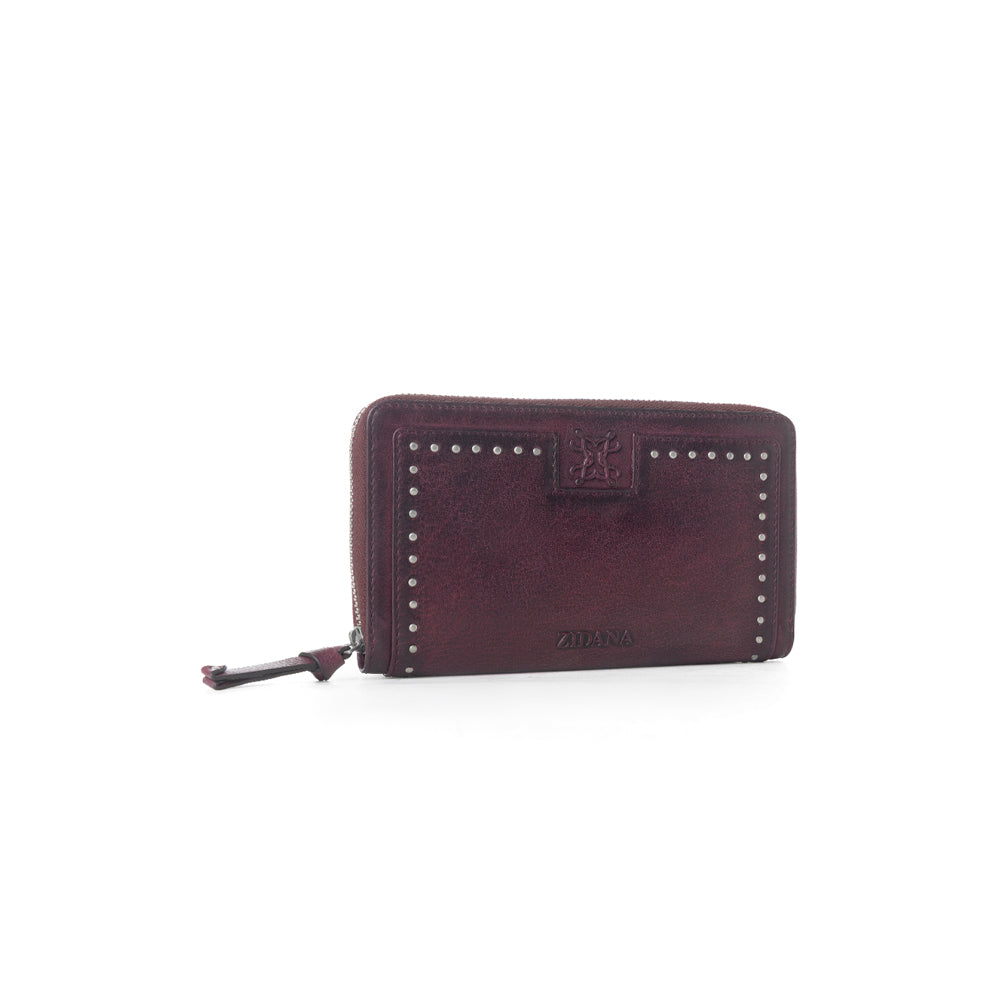 Zidana Astra Studded Veg Tanned Leather Wallet Variant Combo