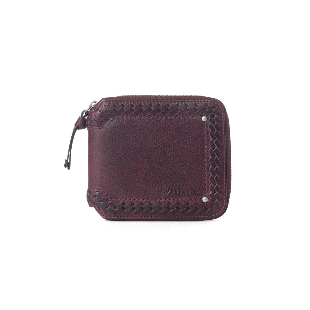 Zidana Dante Men's Veg Tanned Leather Wallet in Plumwood