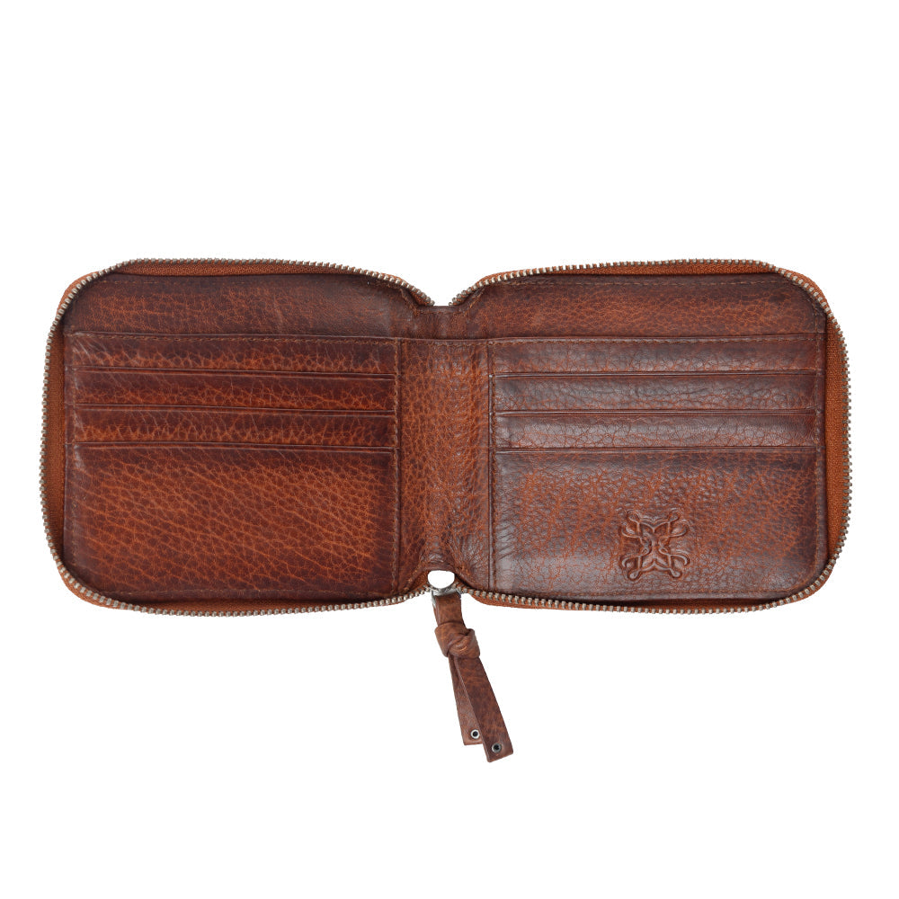 Zidana Dante Men's Veg Tanned Leather Wallet in Sierra Copper