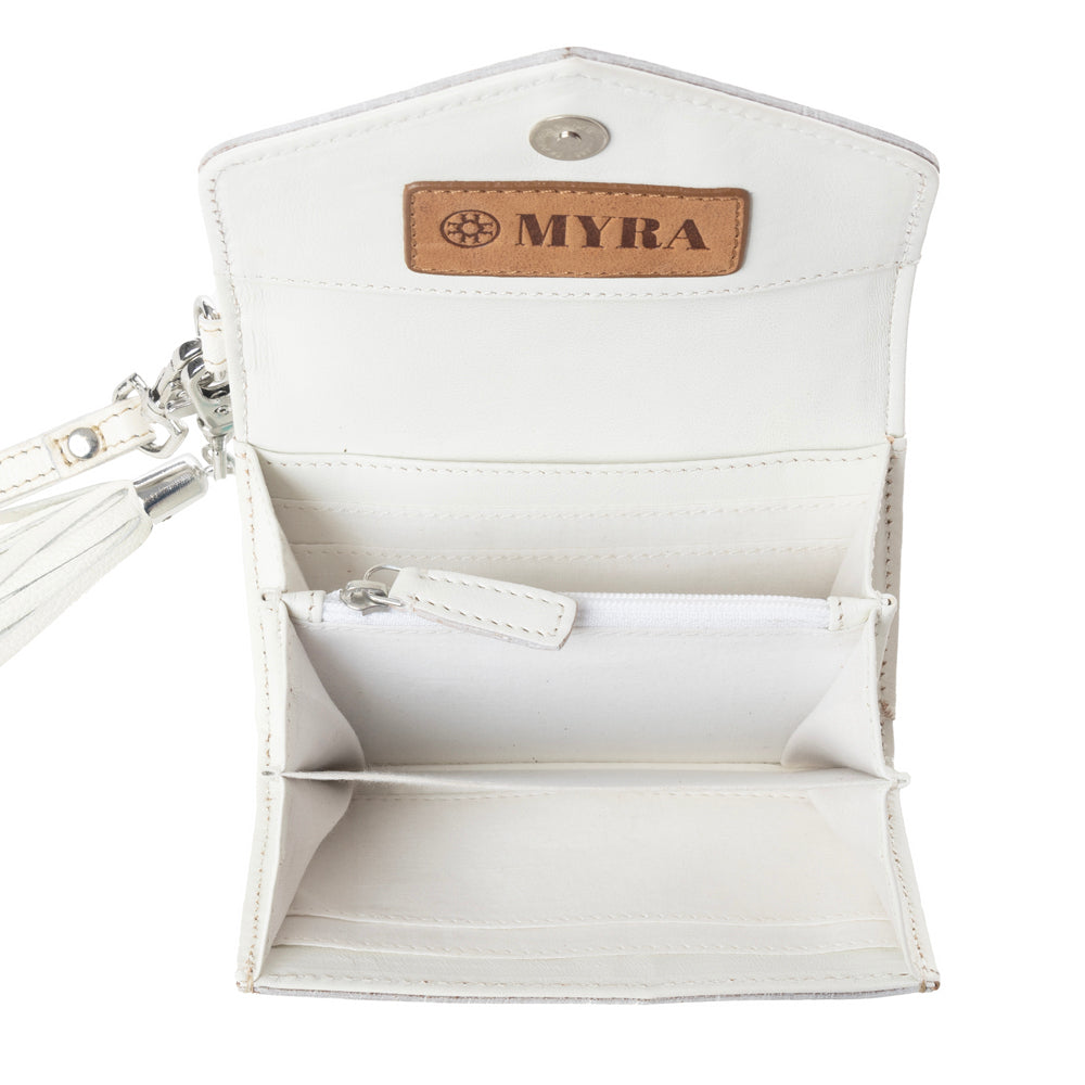 Myra Elise Handtooled Leather Wallet in Western Cyan