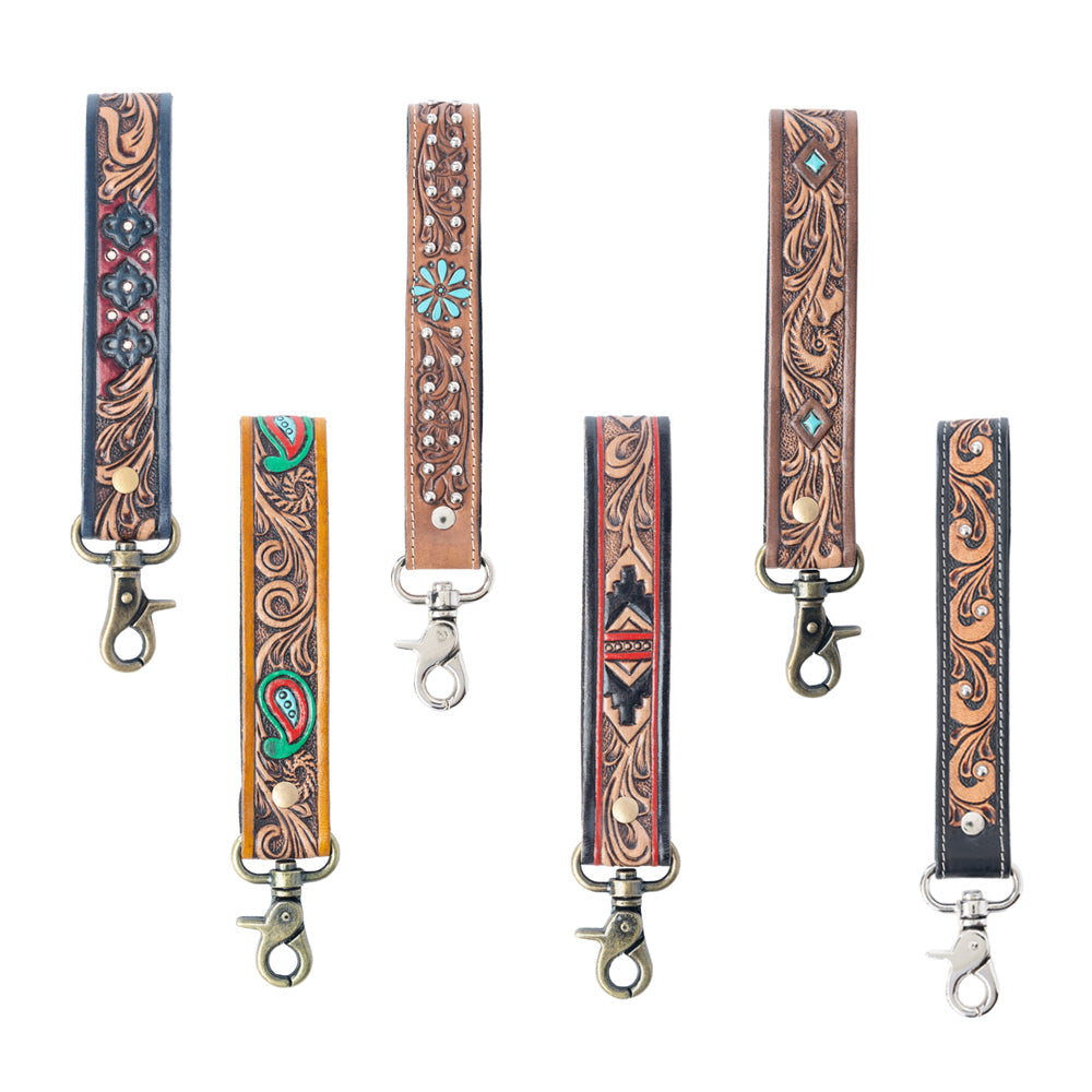 Spirit Stone Handtooled Leather Keyfob Variant Combo