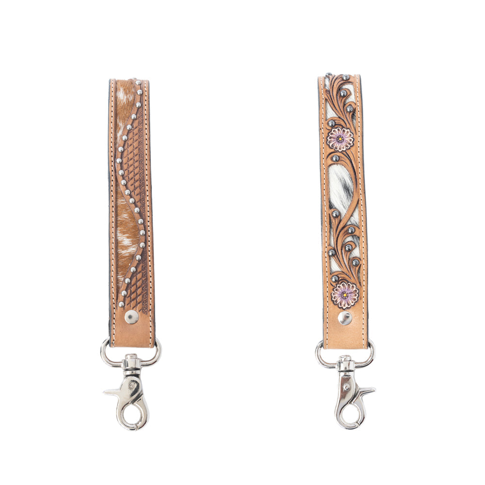 Bronco Wave Handtooled Leather Keyfob Variant Combo