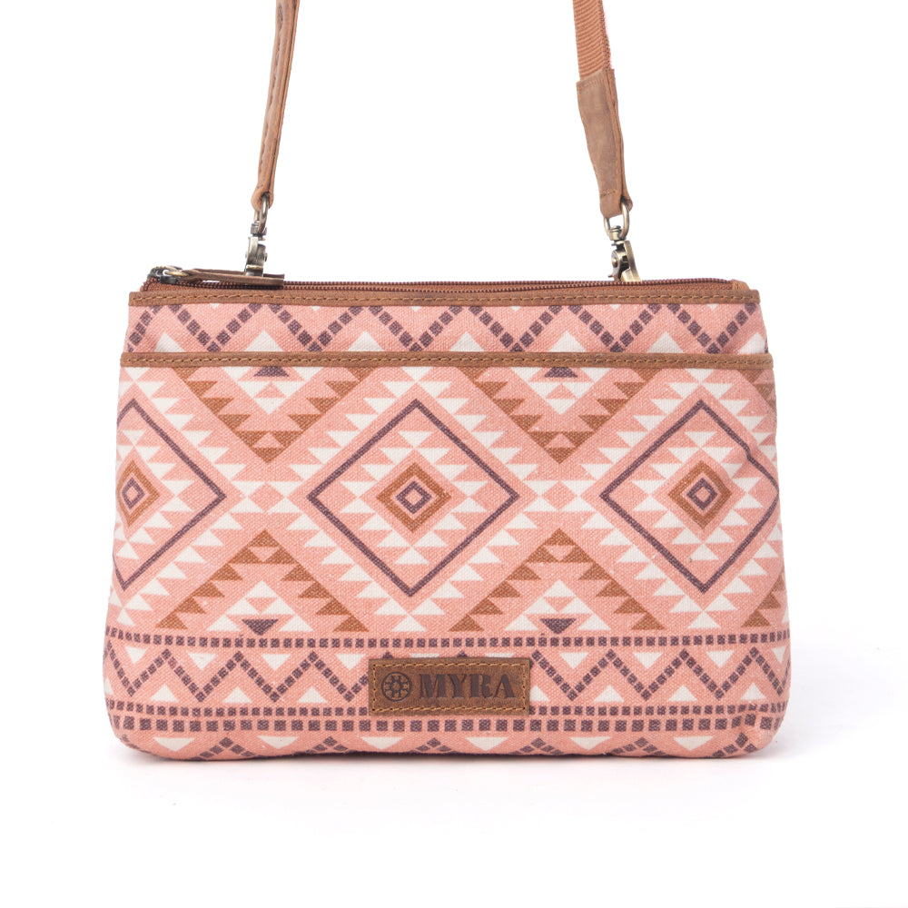 Tribal Hollow Cotton & Leather Crossbody Bag Variant Combo