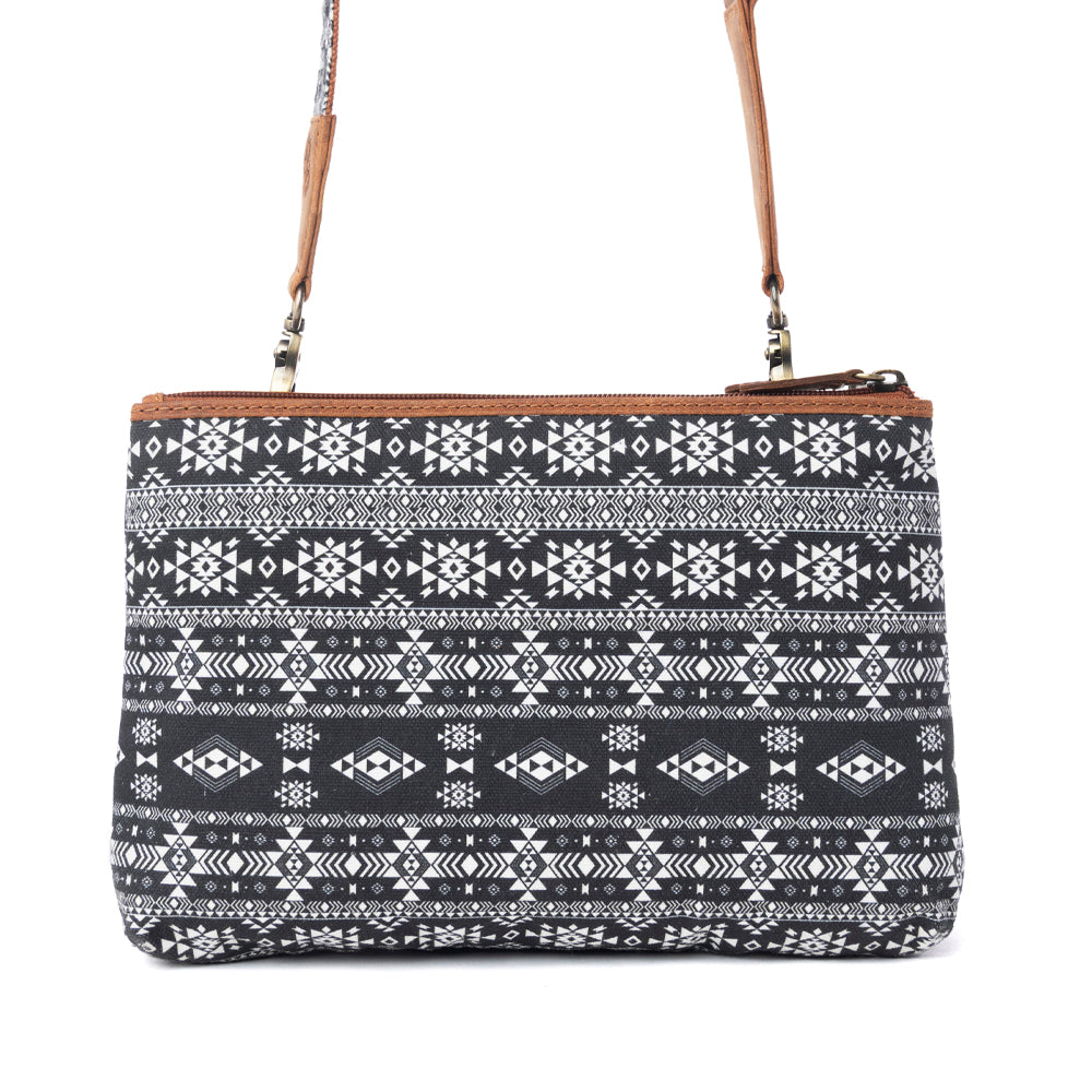 Tribal Hollow Cotton & Leather Crossbody Bag Variant Combo