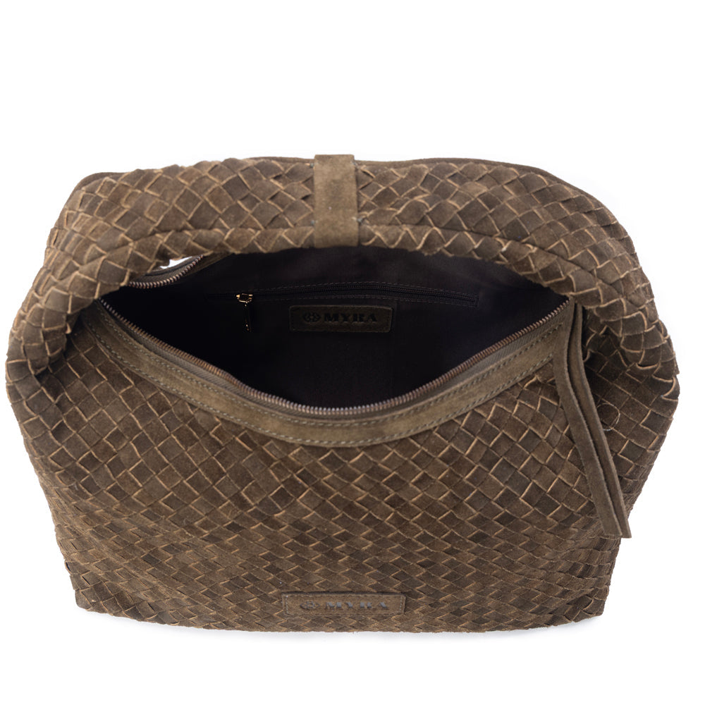 Saddle Weave Genuine Suede Leather Bag Variant Combo