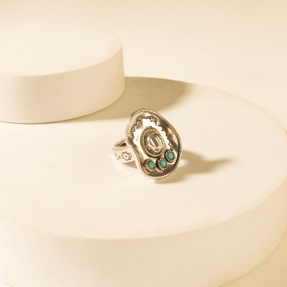 Western Crown Ring in Turquoise