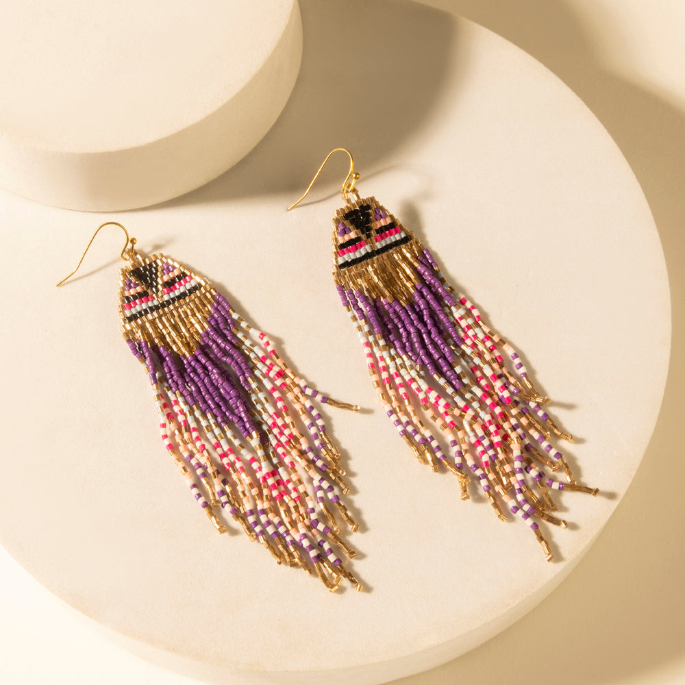 Fiesta S-14204Fringe Earrings in Violet Smoke