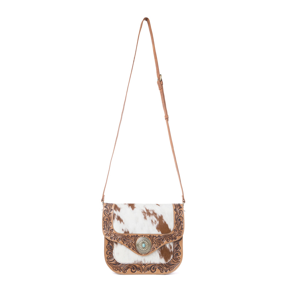 Yellowstone Frontier Ridge Handtooled Bag in Oat Mocha