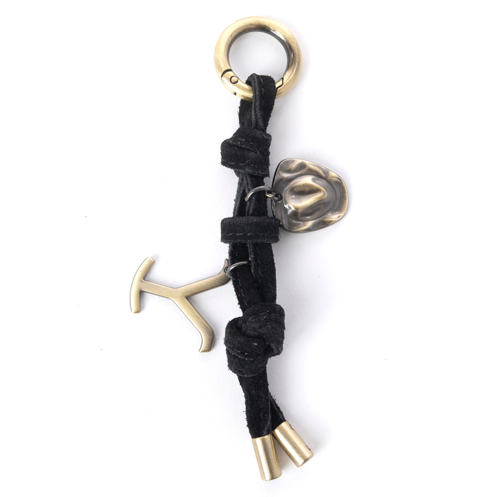Yellowstone Lariat Loop Leather Key Fob in Midnight Onyx