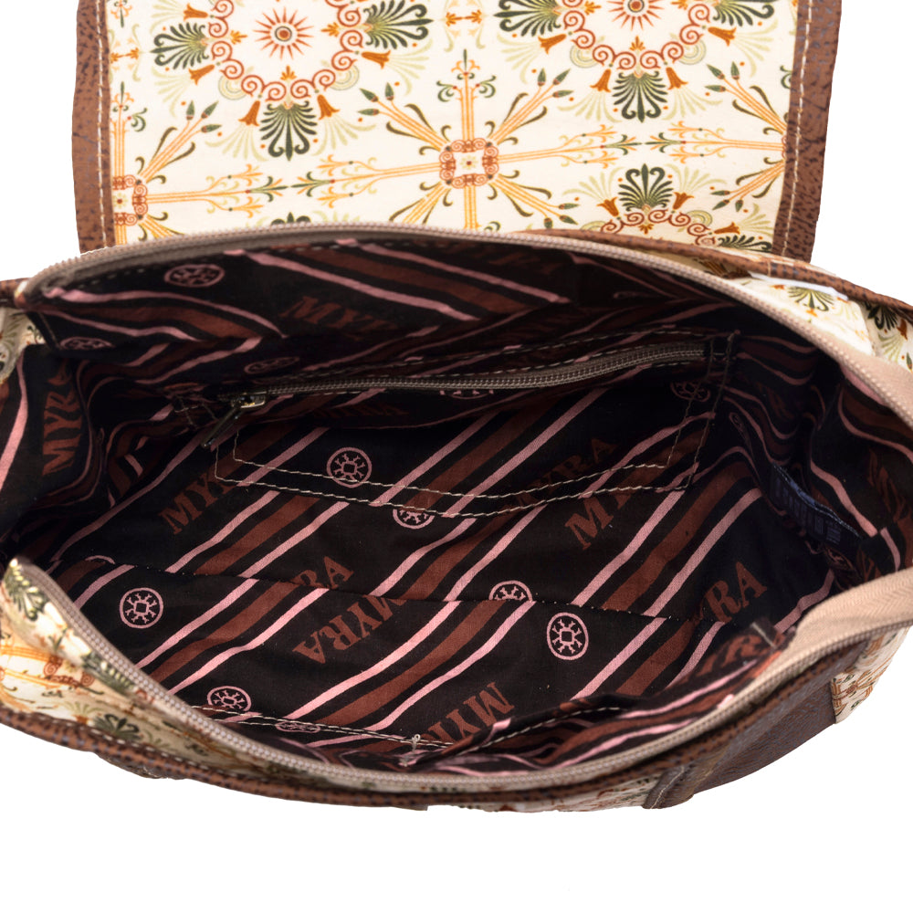 Oakline Cotton & Leather Shoulder Bag in Oat Brown