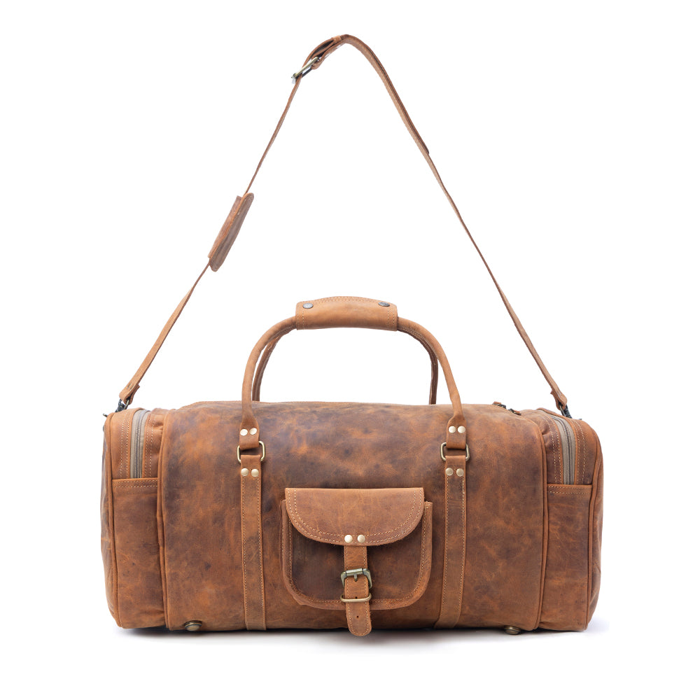 Redmont Leather Traveller Bag in Amber Brown