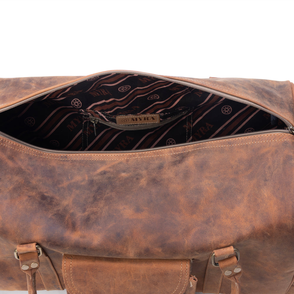 Redmont Leather Traveller Bag in Amber Brown