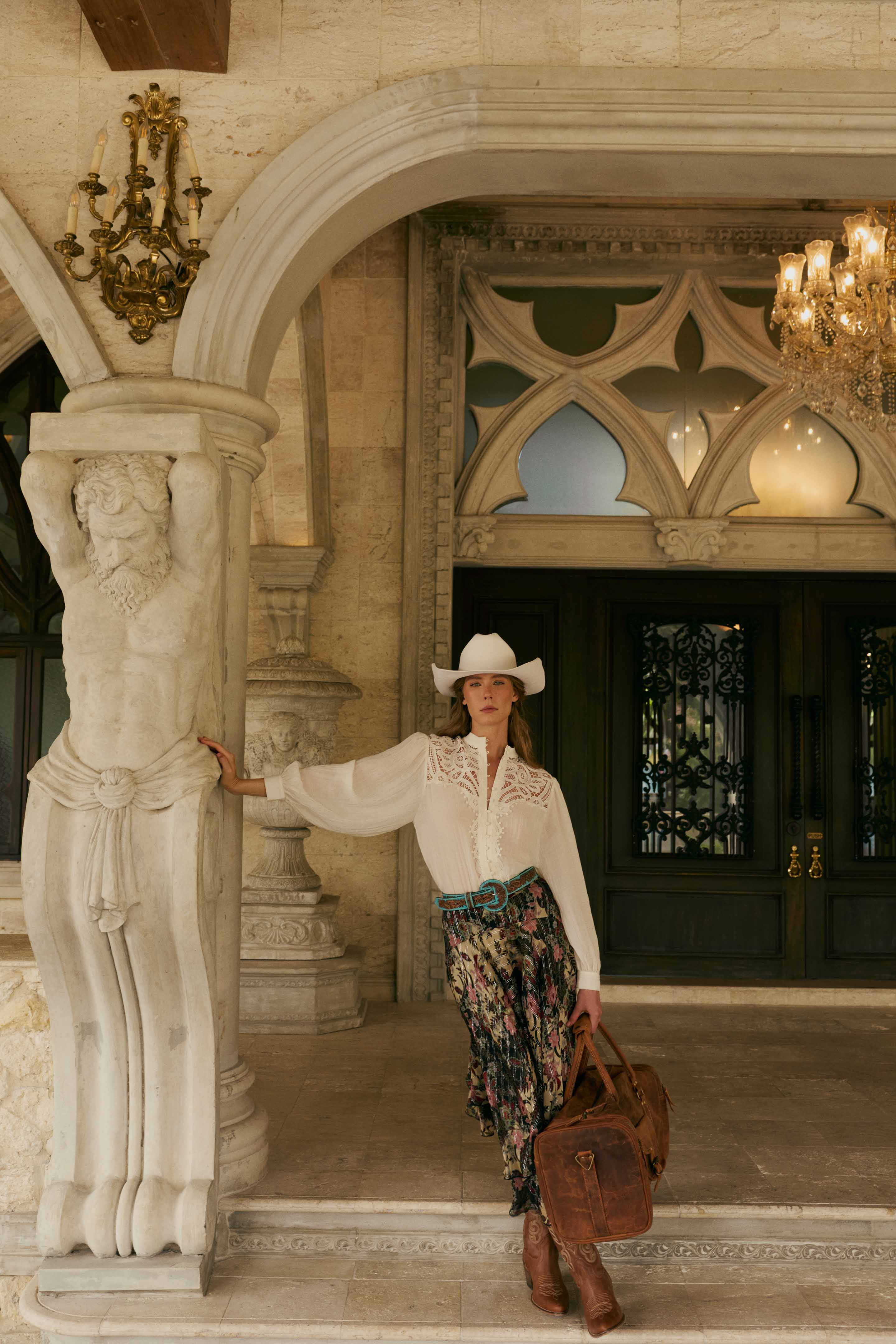 Redmont Leather Traveller Bag in Amber Brown