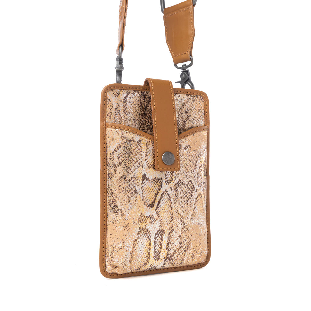 Cedar Snake Print Leather Cell Phone Holder Variant Combo